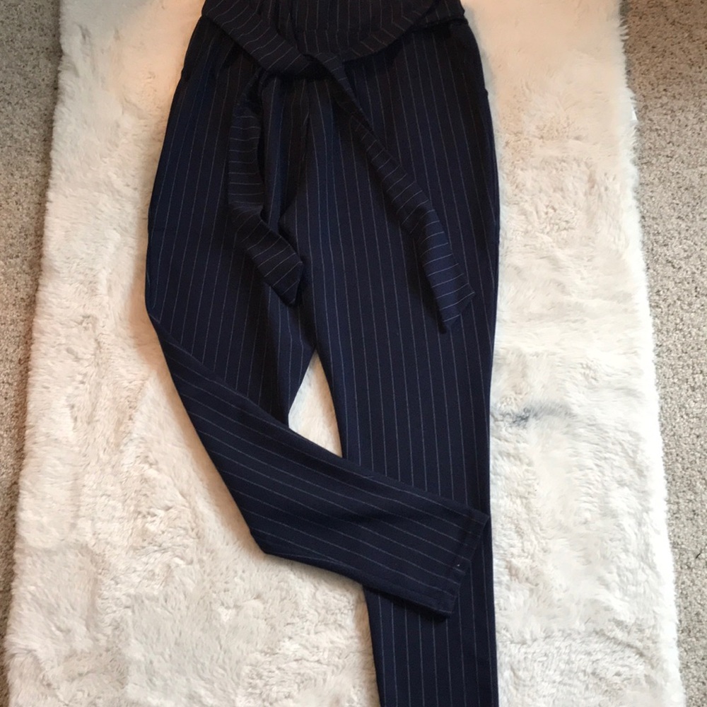 Navy blue and white pants